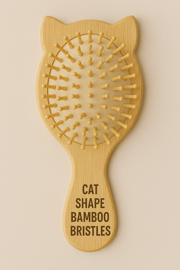 Cat Shape bamboo bristle hair brush